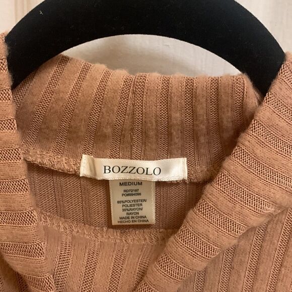 Nude Mock Neck Long Sleeve Dress - Picture 5 of 7